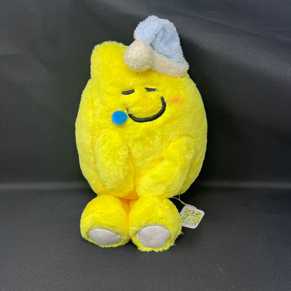Sleepy Lemo Doll Lemon8 Plush Yellow Blue‎ Hat Pull String Vibrates NWT